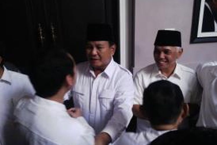 Pasangan Prabowo Subianto-Hatta Rajasa menggelar halal bihalal di Rumah Polonia, Jakarta Timur, Minggu (3/8/2014).