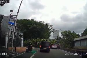 Ada Pohon Tumbang, Jalan Sisingamangaraja Arah Senayan Tak Bisa Dilintasi