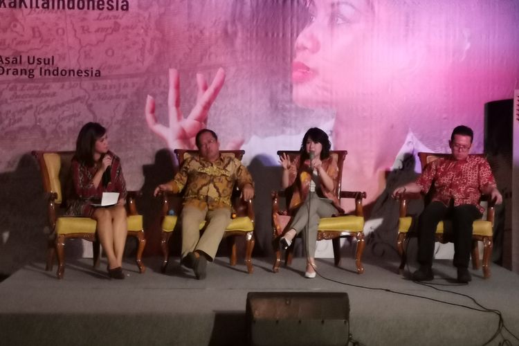 Talkshow Proyek DNA Leluhur Historia.id Jejak Manusia Nusantara & Peninggalannya yang diadakan di Museum Nasional, Jakarta, Selasa (5/11/2019).