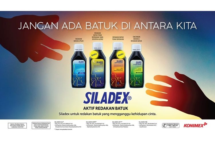 Produk obat batuk Siladex dari Konimex yang hadir dalam empat varian.