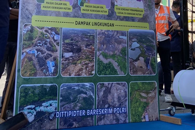 Penampakan Bukit Soeharto di Kalimantan Timur diperkirakan  seluas 160 hektare yang mengalami kerusakan akibat penambangan ilegal, Kamis (17/7//2025)