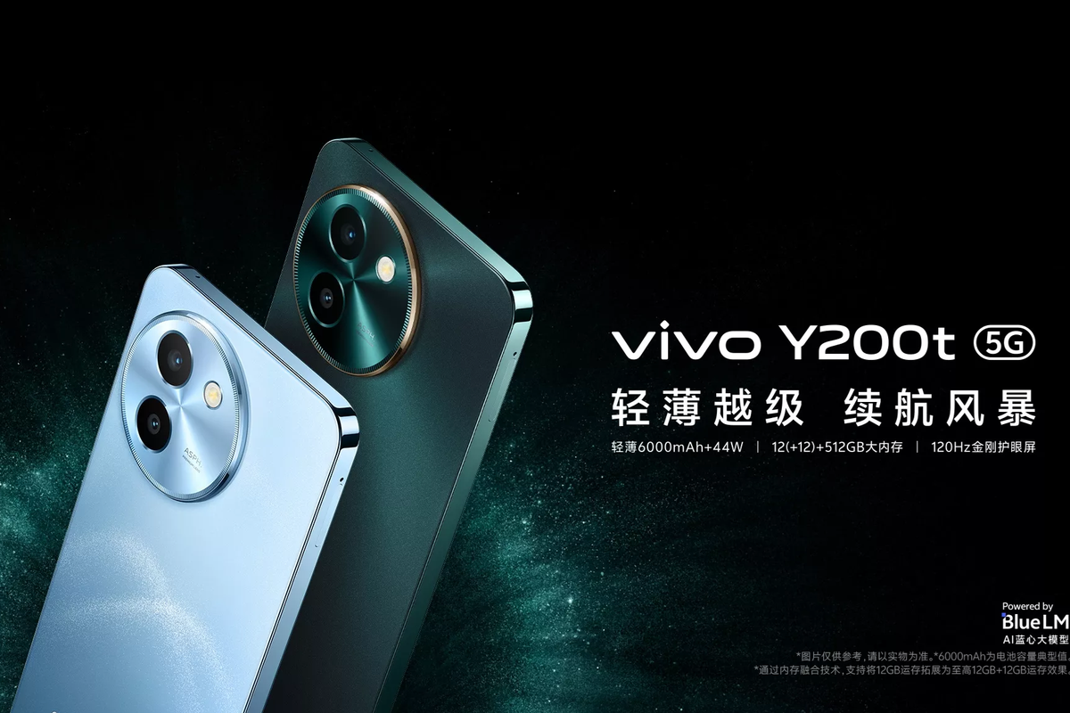 Vivo Y200t meluncur dengan Snapdragon 6 Gen 1, kamera 50 MP, baterai 6.000 mAh.