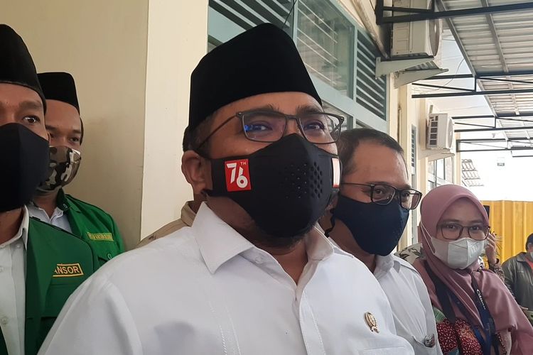 Menteri Agama, Yaqut Cholil Qoumas saat berkunjung ke Blora, Jumat (20/8/2021)