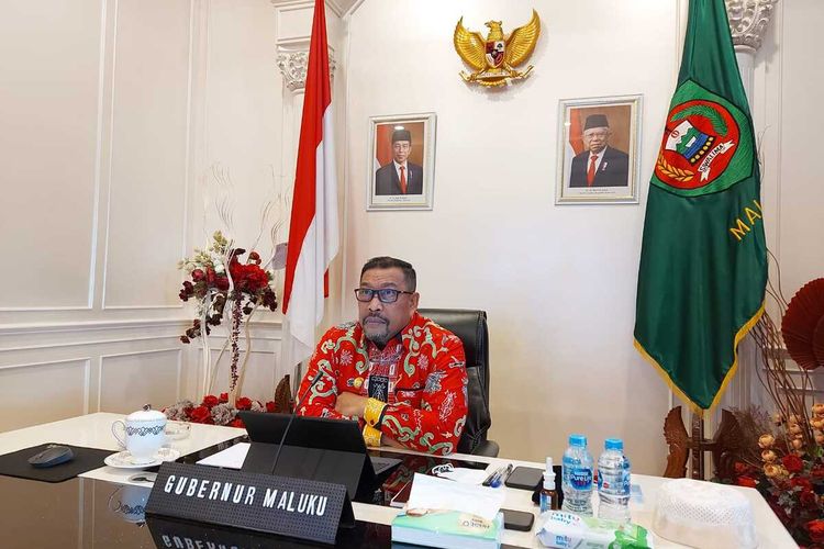 Gubernur Murad Ismail saat menyampaikan sambutan secara virtual dalam acara pembukaan Festival Hatta-Sjahrir Tahun 2021, Kamis (12/8/2021)