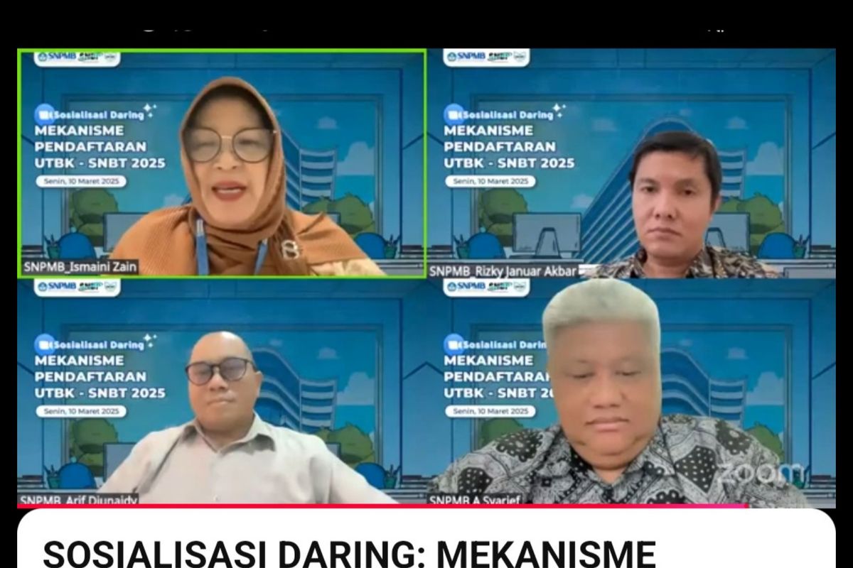 Sosialisasi Daring: Mekanisme Pendaftaran UTBK-SNBT 2025 yang berlangsung Senin (10/3/2025), melalui Youtube SNPMB ID