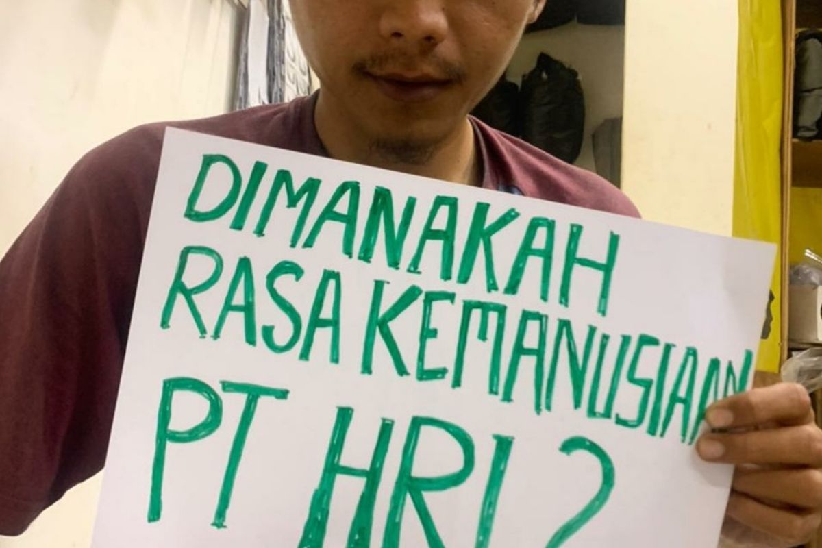 Giri Pamungkas (27), buruh yang diputus kerja usai alami kecelakaan kerja.