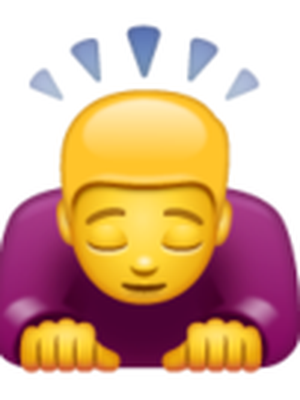 Ilustrasi emoji person bowing.