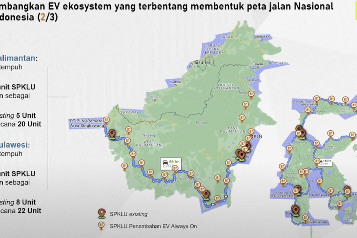 Rencana jumlah dan lokasi SPKLU dari PLN