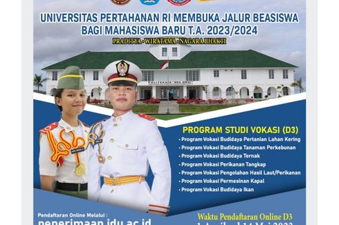 Universitas Pertahanan Buka Pendaftaran D3, Kuliah Gratis Lulus Jadi TNI