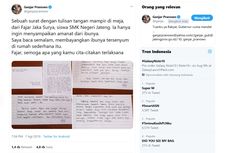 Ganjar Unggah Surat dari Siswa SMK di Medsos, Netizen Terharu 