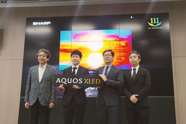 Peluncuran TV Aquos XLED Sharp di pabrik Sakai, Osaka, Jepang, Kamis (18/5/2023).