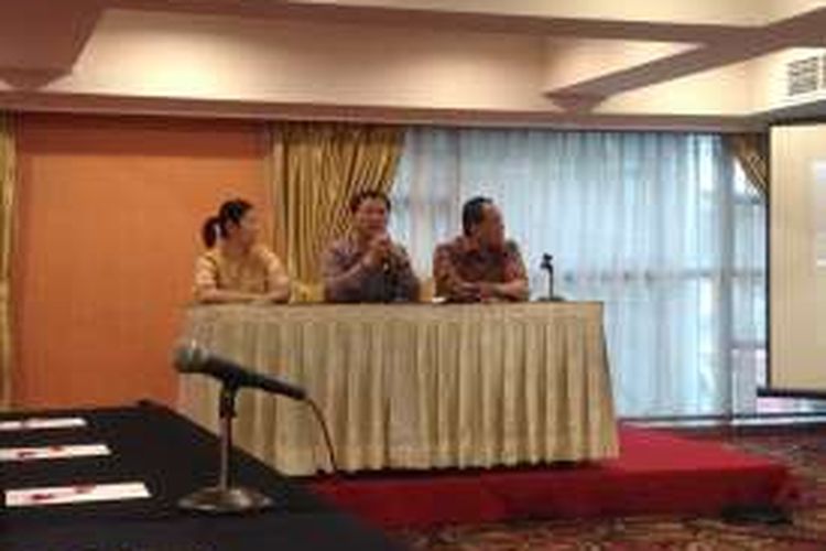 Konferensi pers China Communication Construction Group (CCCG) di Hotel Ambhara, Jakarta, Kamis (9/6/2016).