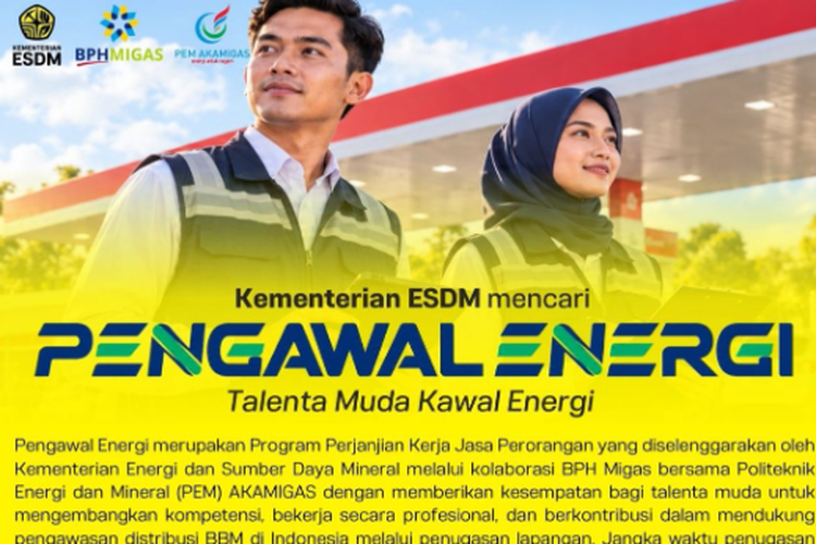Kementerian ESDM Buka Lowongan Pengawal Energi 2026, Honor hingga Rp 6,5 Juta, Lulusan S1/D4 Bisa Daftar