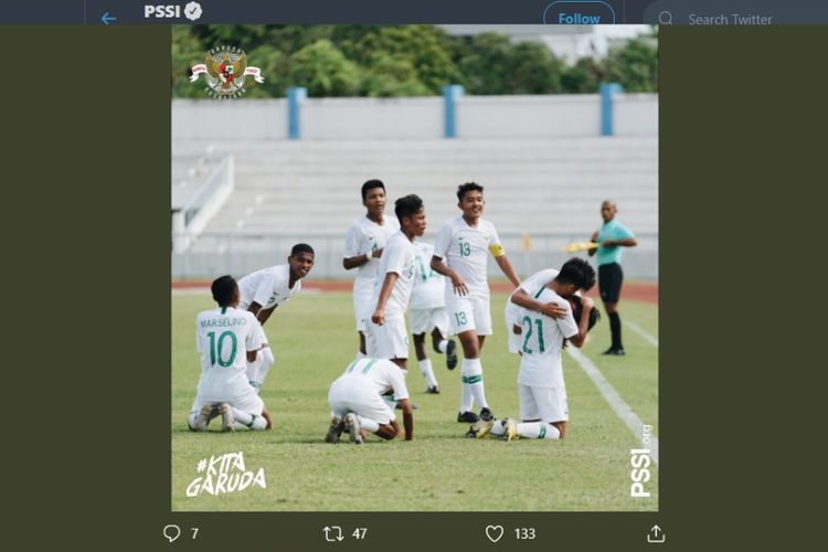 Timnas U-15 Indonesia meraih kemenangan 2-0 saat menghadapi Vietnam pada laga perdana Grup A Piala AFF U-15 2019 di Lapangan 1 PTT Training Field, Chonburi, Thailand, Sabtu (27/7/2019).