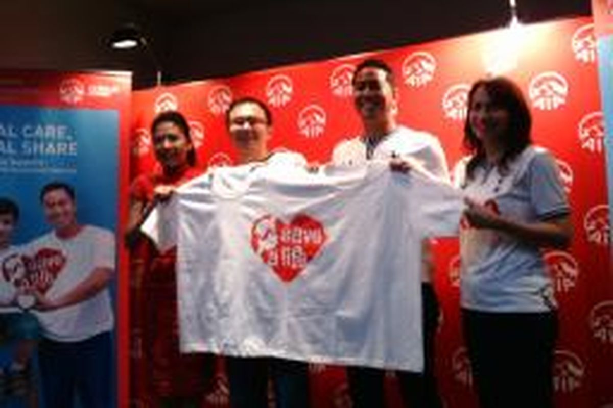 Peluncuran program Save a Life yang diadakan oleh Asuransi AIA dan Yayasan Pita Kuning Anak Indonesia di Jakarta (15/12/14).
