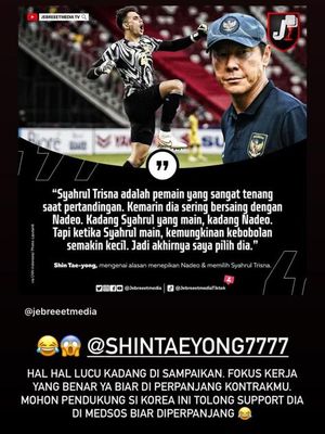 Presiden Borneo FC Nabil Husein menyentil pelatih Timnas Indonesia Shin Tae-yong perihal tidak dipanggilnya penjaga gawang Nadeo Argawinata dan penyerang Stefano Lilipaly.