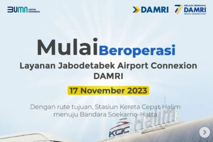 Tangkapan layar layanan JAC dari Stasiun Kereta Cepat Whoosh Halim menuju Bandara Soekarno-Hatta atau sebaliknya.