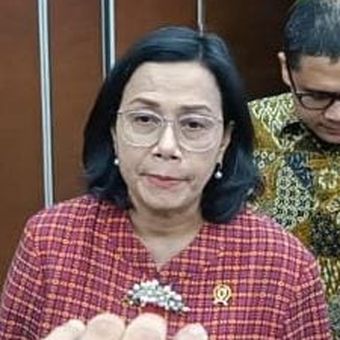 Menteri Keuangan Sri Mulyani Indrawati saat ditemui di kantornya, Jakarta, Jumat (25/1/2025).