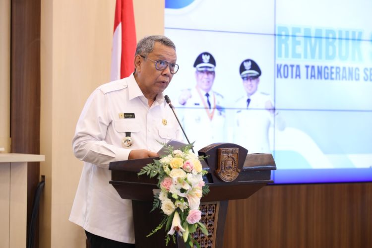 Wali Kota (Walkot) Tangerang Selatan (Tangsel) Benyamin Davnie menghadiri acara Rembuk Stunting di Aula Blandongan Pembangunan Pusat Pemerintahan Kota (Puspemkot) Tangsel, Rabu (26/7/2023).