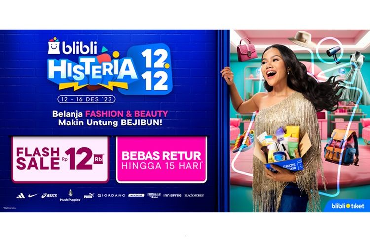 Blibli Histeria 12.12 bisa mendapatkan produk serba Rp 12.000 untuk program belanja fashion and beauty.
