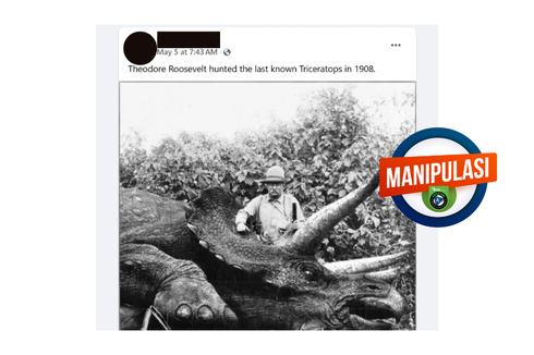 INFOGRAFIK: Manipulasi Foto Roosevelt Memburu Triceratops Terakhir