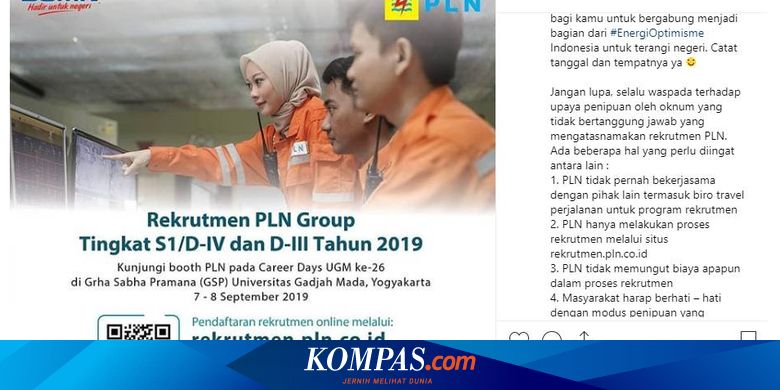 Pln Buka 9 Profesi Hingga 20 September 2019 Apa Saja Syaratnya Halaman All Kompas Com