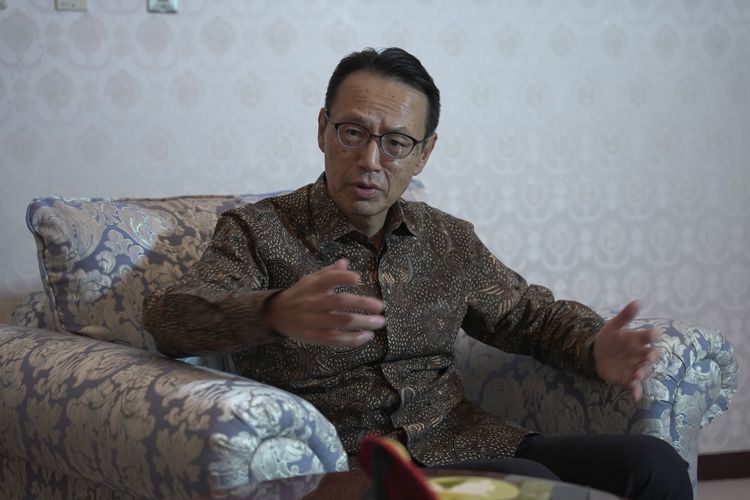 Japan's Ambassador to Indonesia Kenji Kanasugi during an interview with go.kompas.com at his official residence in Jakarta on Thursday, September 22, 2022. 