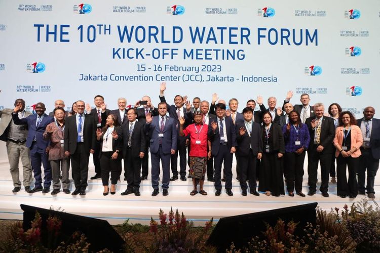 Menteri Koordinator Bidang Kemaritiman dan Investasi, Luhut Binsar Pandjaitan menghadiri serta menutup acara kick-off meeting World Water Forum (WWF) ke-10, di Jakarta, Kamis (16/2/2023).