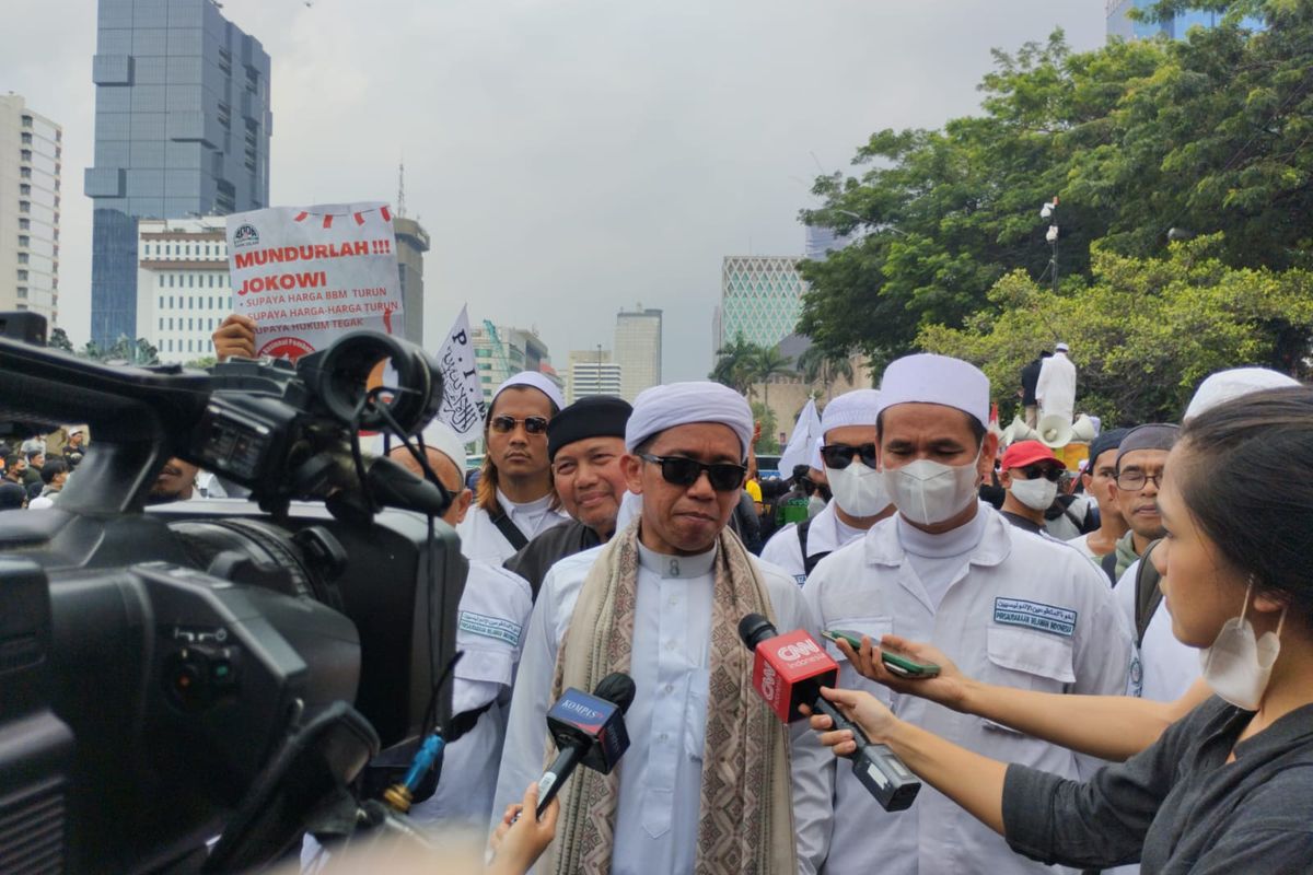 Buya Hussein, koordinator aksi 2309 saat ditemui di kawasan Patung Kuda, Jumat (23/9/2022)