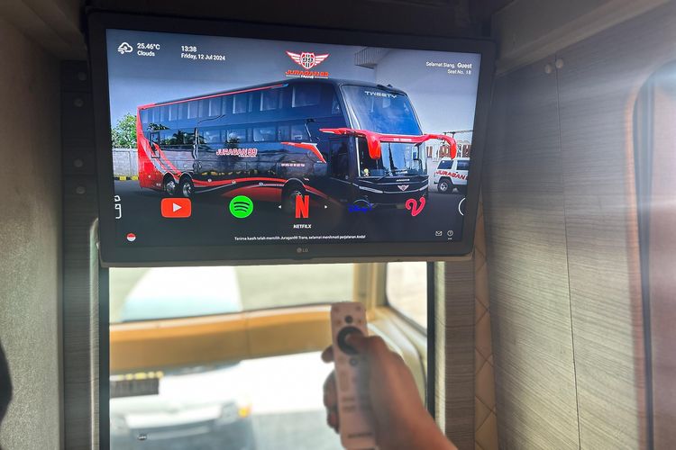 Sistem hiburan IPTV di bus Juragan 99 Trans