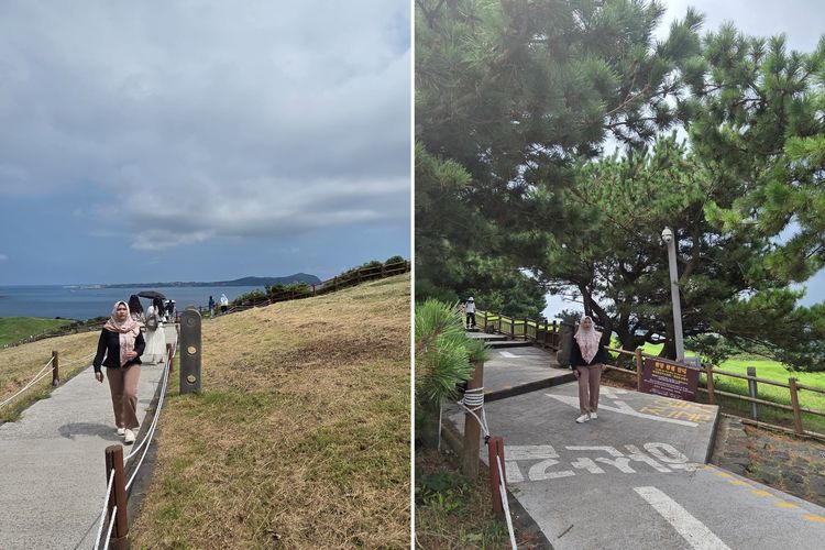 Hasil foto menggunakan mode   Flex di Samsung Galaxy Z Fold 7 saat solo travelling. Spot foto juga merupakan rekomendasi Gemini AI.