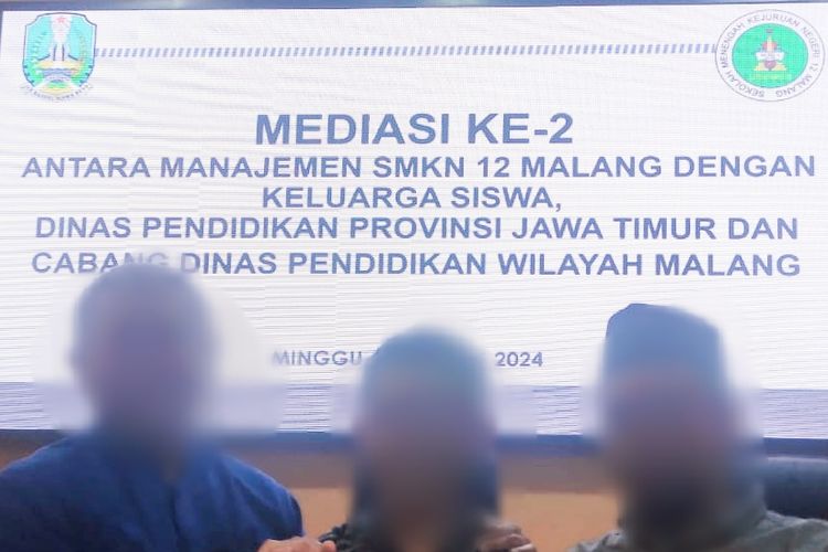Mediasi kedua pada Minggu (4/8/2024), persoalan kekerasan oknum guru terhadap salah satu siswanya di SMKN 12 MALANG.