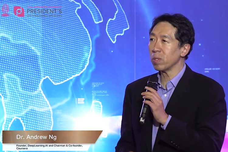 Founder Google Brain, Andrew Ng dalam sebuah seminar.