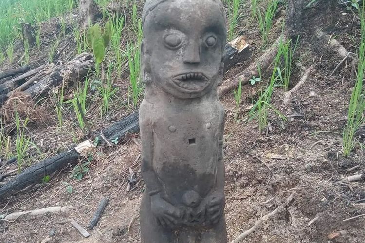 Seorang petani di Labuhanbatu Utara, Sumatera Utara menemukan patung yang diduga peninggalan zaman dulu.
