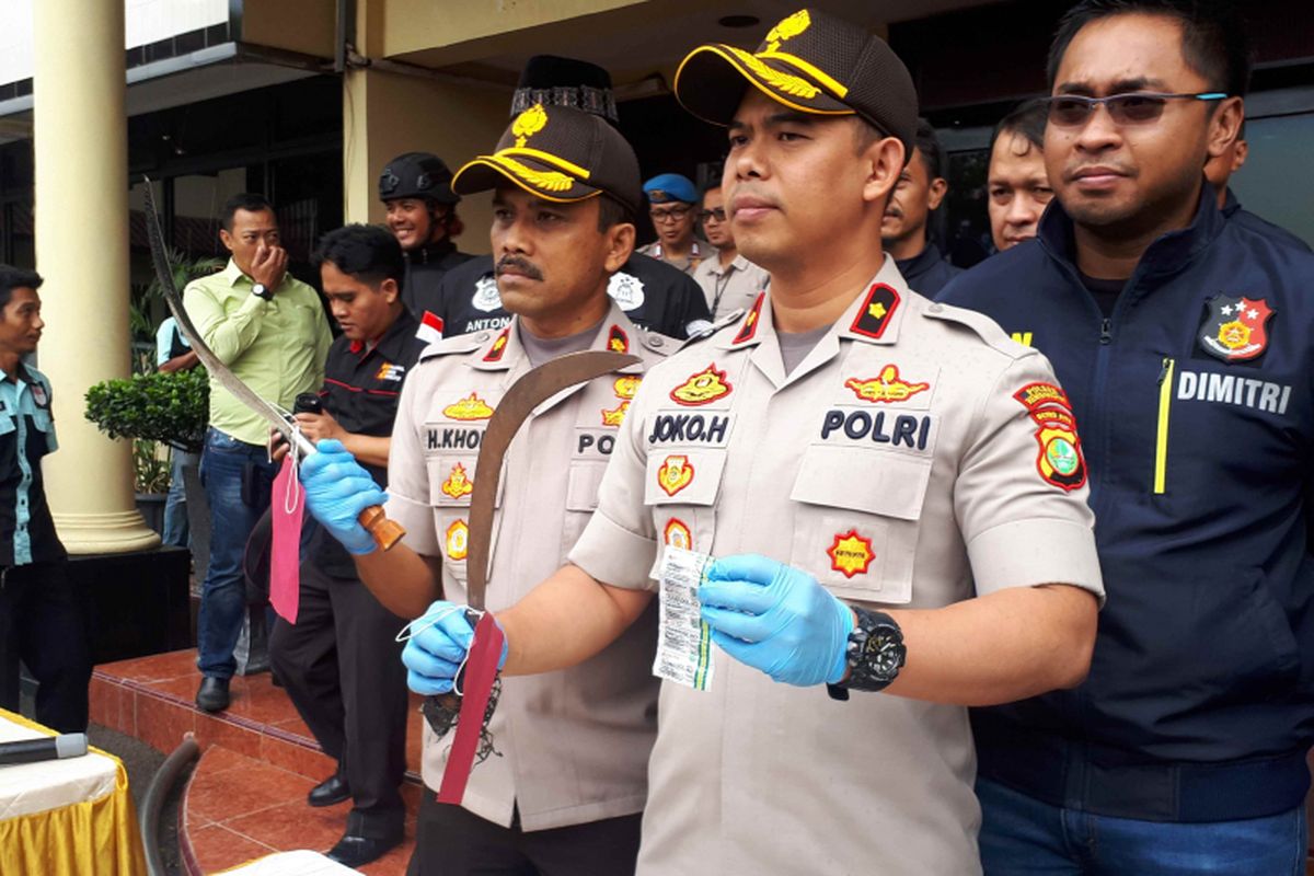 Kapolsek Kembangan Kompol Joko Handono di Polres Jakarta Barat, Kamis (31/1/2019).