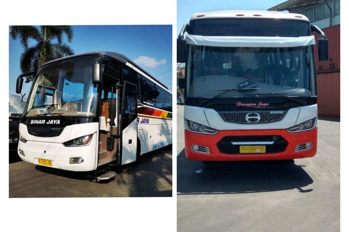 Bus mesin depan dan belakang