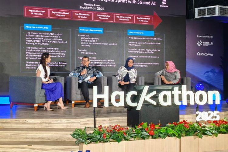 Head of Government and Industry Relations Ericsson Indonesia Ronni Nurmal saat menjadi pembicara dalam sesi talkshow. 