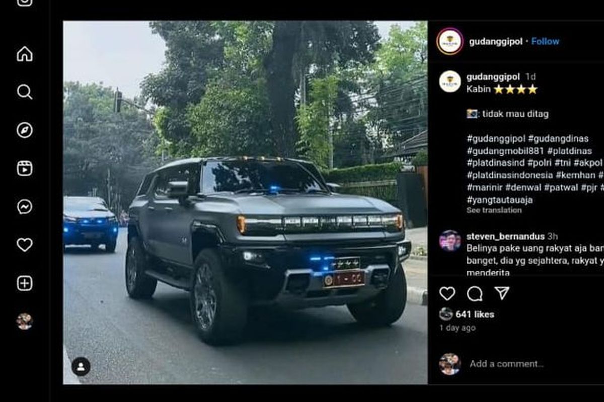 Kendaraan dinas Kepala BIN pakai mobil listrik Hummer EV