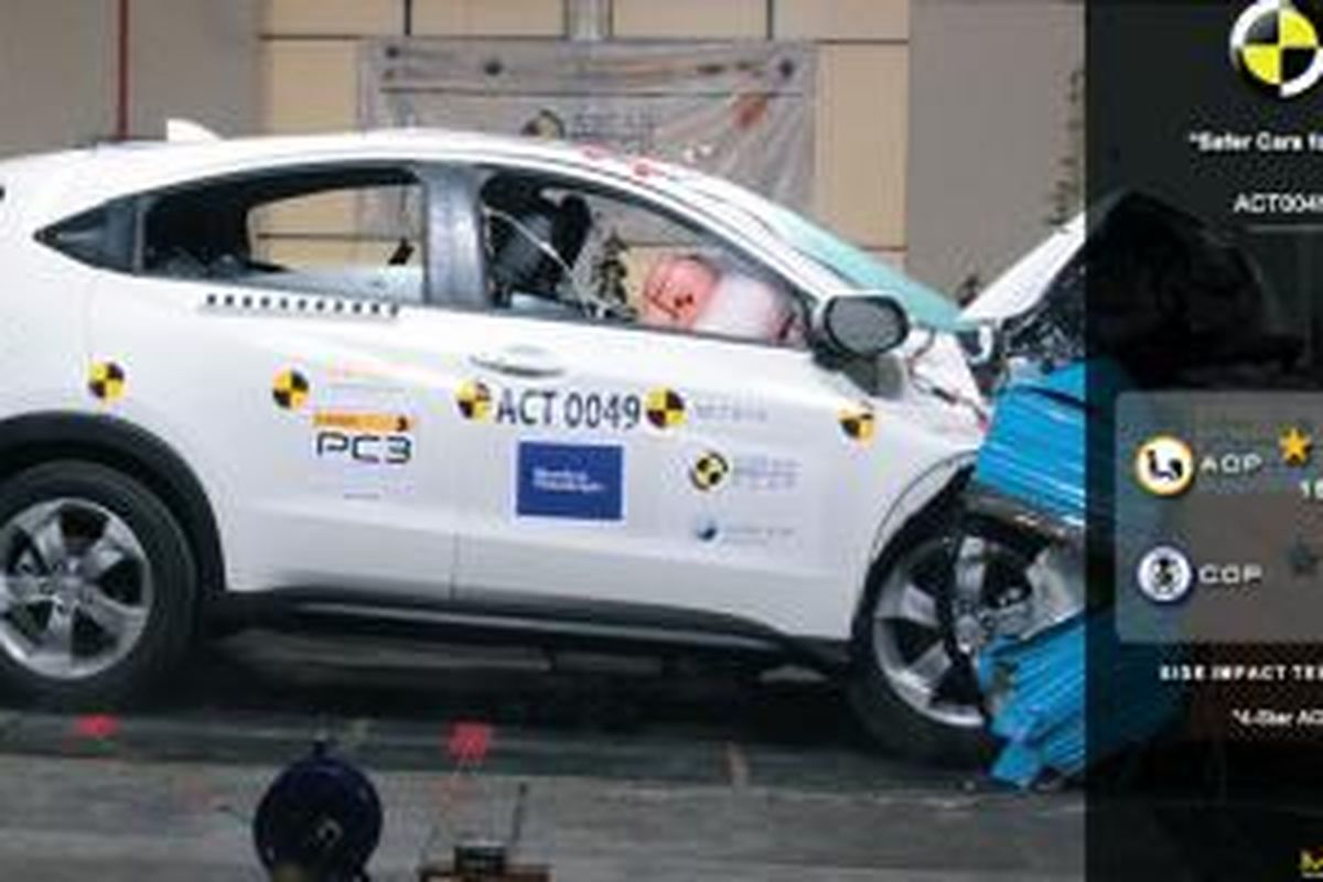 Honda HR-V 1.8L diuji tabrak ASEAN NCAP, hasilnya bisa mendapat rating lima bintang. 