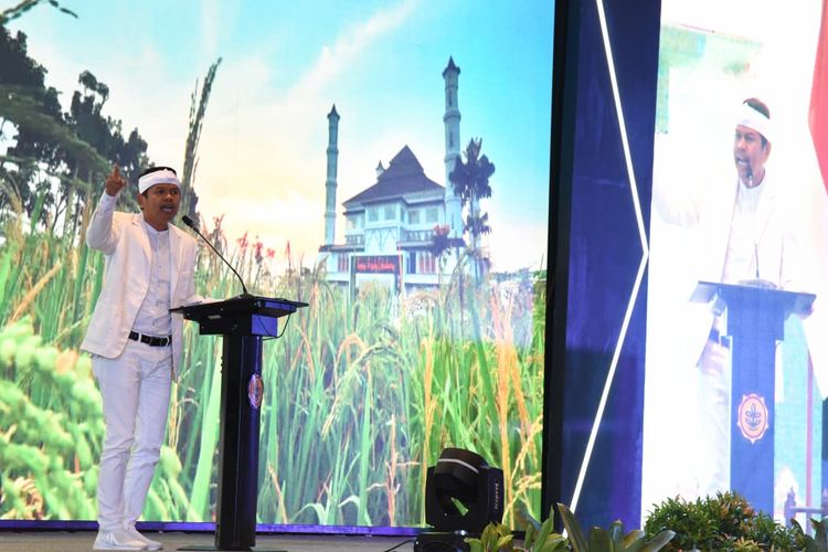 Wakil Ketua Komisi IV DPR Dedi Mulyadi saat berbicara di Rapat Kerja Nasional Pertanian di Jakarta, Senin (27/1/2020).