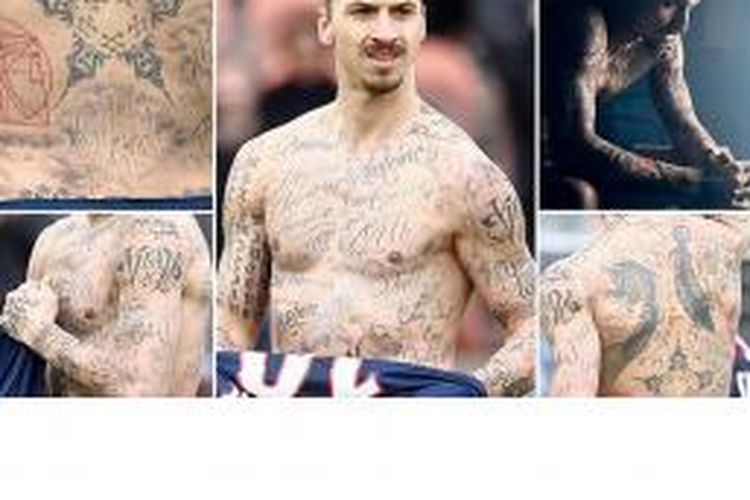 Tato baru yang ada di tubuh Zlatan Ibrahimovic.