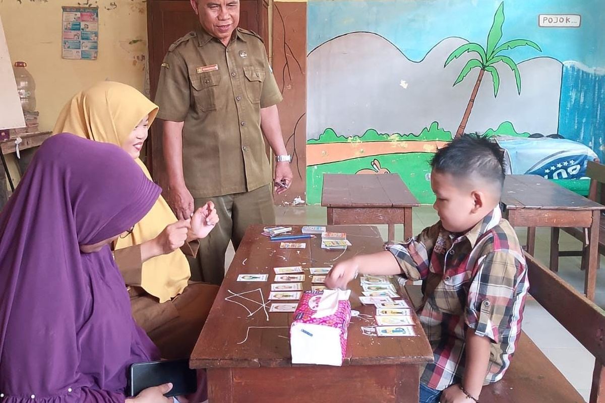 Satu-satunya siswa SDN Juncangcang 3 Pamekasan yangemgikuti MPLS, Selasa (15/7/2025)