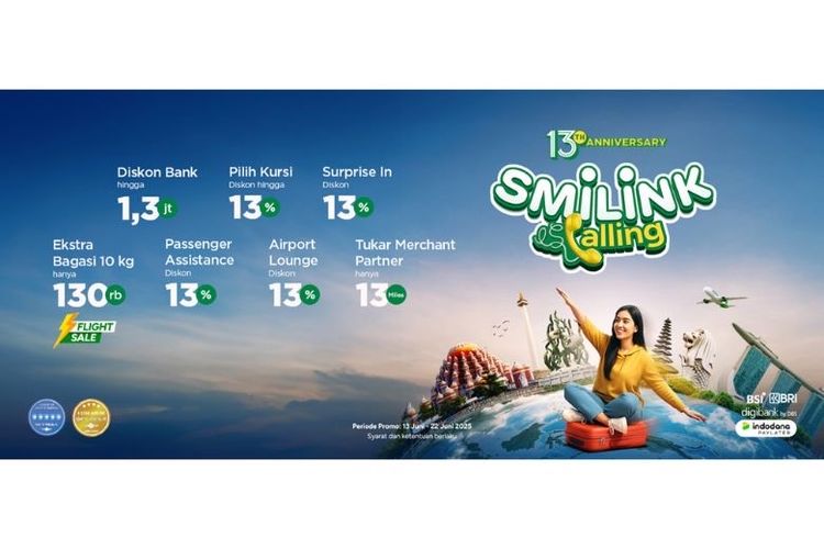 Dalam rangka ulang tahun ke-13, Citilink menghadirkan kampanye ?Smilink is Calling? yang menghadirkan program promo serba 13. 