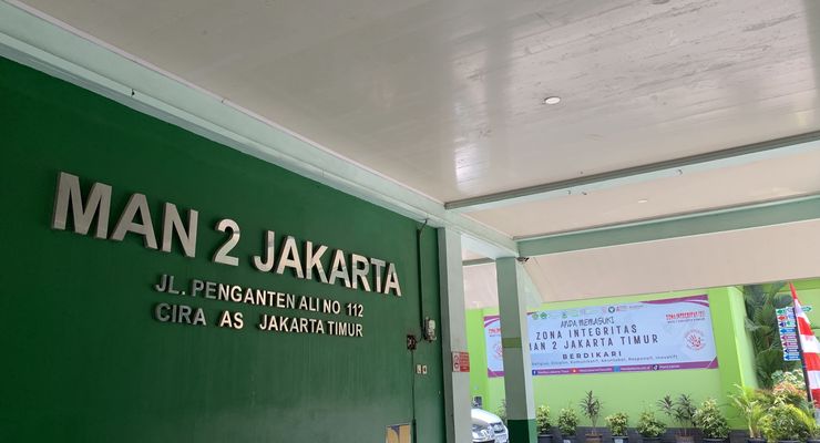 Suasana serah terima jabatan menteri di aula kementerian