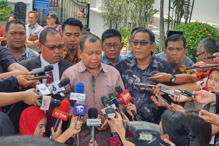 Paguyuban warga pendatang di Papua usai pertemuan dengan Presiden Jokowi di Istana Merdeka, Jakarta, Selasa (15/10/2019).