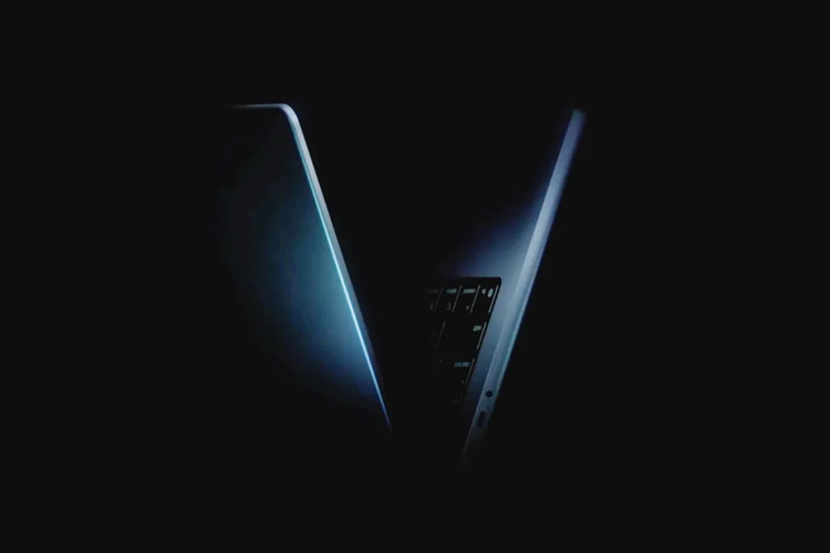 Teaser baru dari Apple menampilkan siluet laptop MacBook Pro yang tampak membentuk huruf V. Simbol V yang muncul ini juga bisa ditafsirkan sebagai angka Romawi untuk 5, merujuk pada MacBook Pro M5. 
