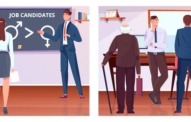 Ilustrasi stereotip, di mana pria lebih dianggap unggul dalam dunia kerja dibanding perempuan, dan pekerjaan hanya untuk orang muda saja.