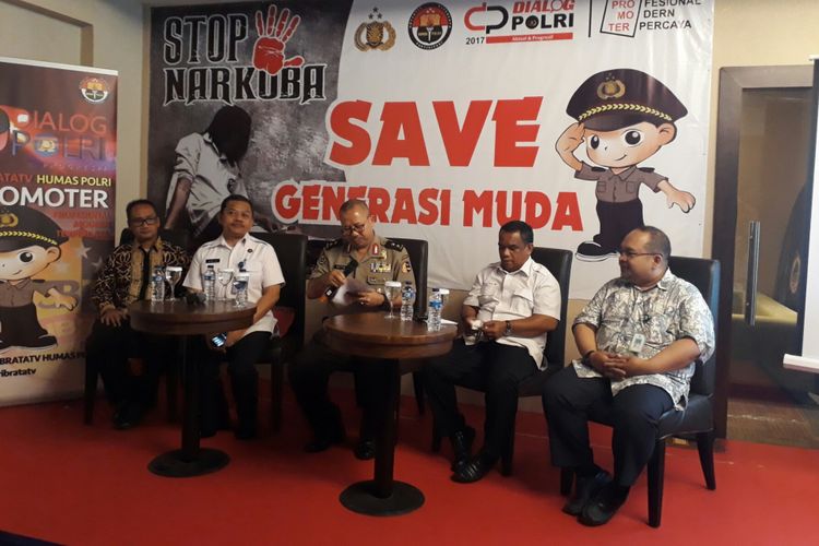 Acara diskusi dengan tema Stop Narkoba Save Generasi Muda, di Kebayoran Baru, Jakarta Selatan, Selasa (14/11/2017).