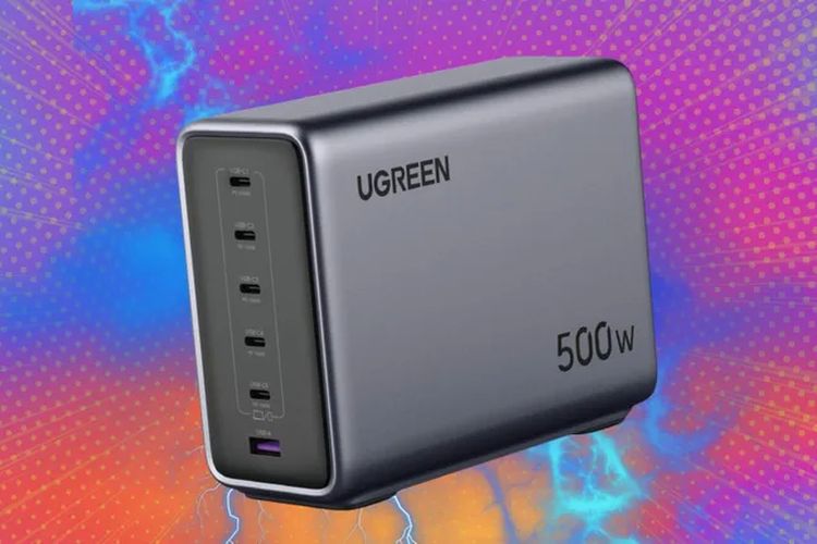 Ilustrasi adapter charger Ugreen Nexode 500W.