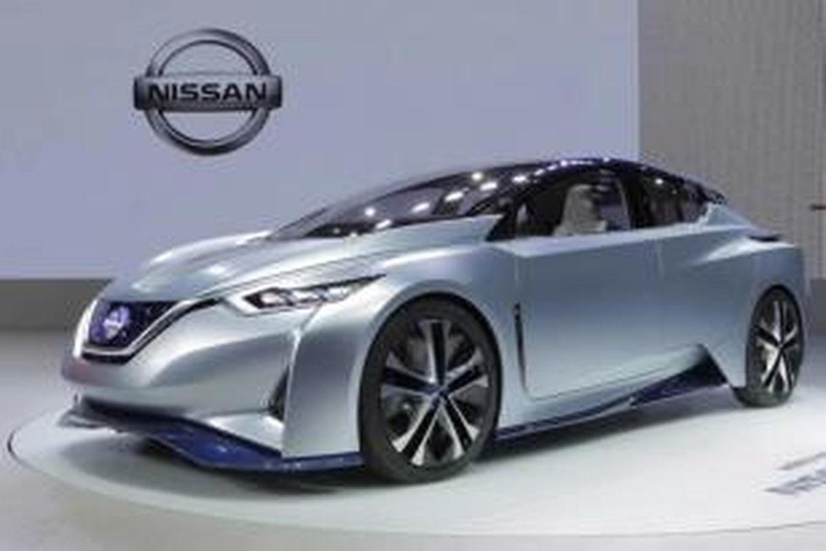 Nissan IDS Concept, mobil listrik dengan teknologi baru, piloted drive, resmi diperkenalkan dalam Tokyo Motor Show di Tokyo Big Sight, Jepang, Rabu (28/10/2015). Mobil memiliki kecerdasan sensor yang memantau kondisi. Setiap saat bisa beralih dari manual ke pilot.